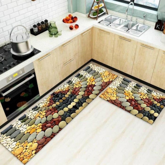 Bộ 02 thảm nhà bếp Cao Cấp (45x 68 Và 45 X 120 Cm)