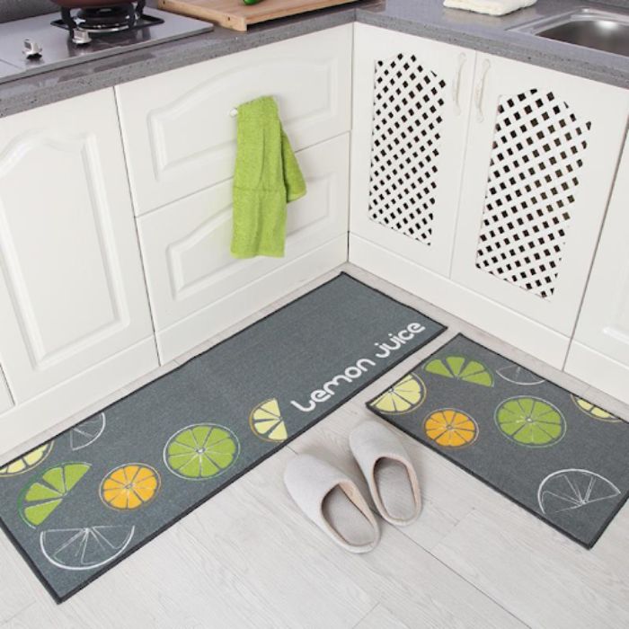 Bộ 2 tấm thảm nhà bếp hình quả chanh