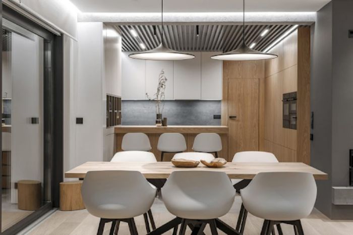 Cách bài trí trang nhã và đơn giản cho phòng bếp nhà phố