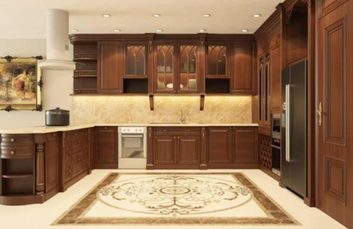 Cánh tủ đều có tay nắm đẹp mắt đầy quý phái