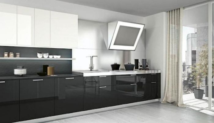 Nhà bếp kết hợp với 2 gam màu đối lập