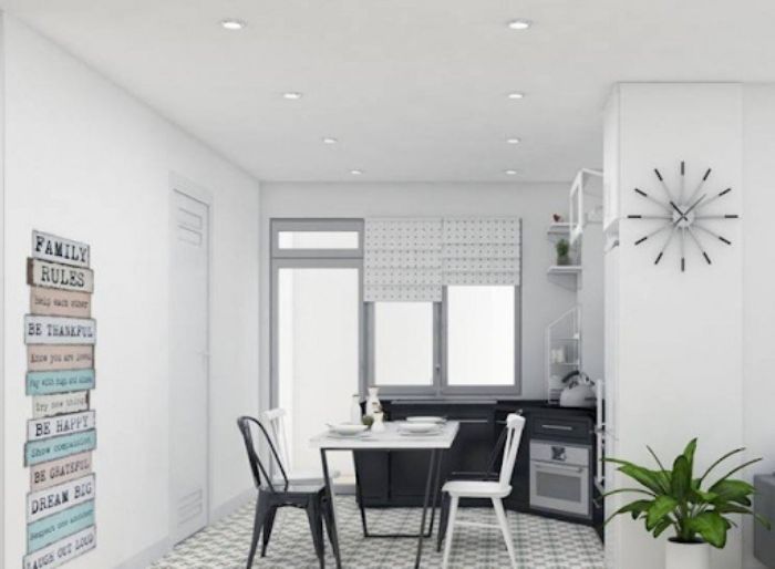 Phòng bếp này rất nhỏ những vẫn đầy đủ tiện ích