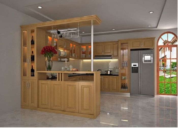Quầy bar gỗ sồi Nga trẻ trung hiện đại