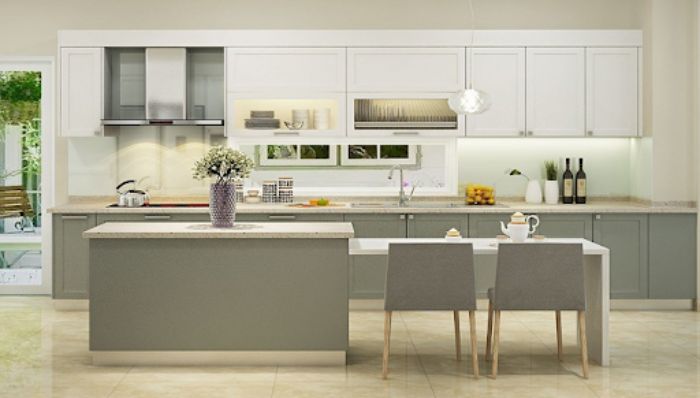 Tủ bếp kịch trần tối đa không gian lưu trữ