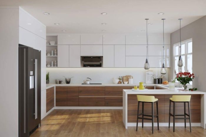 Mẫu bếp đẹp có quầy bar đẹp và ấn tượng