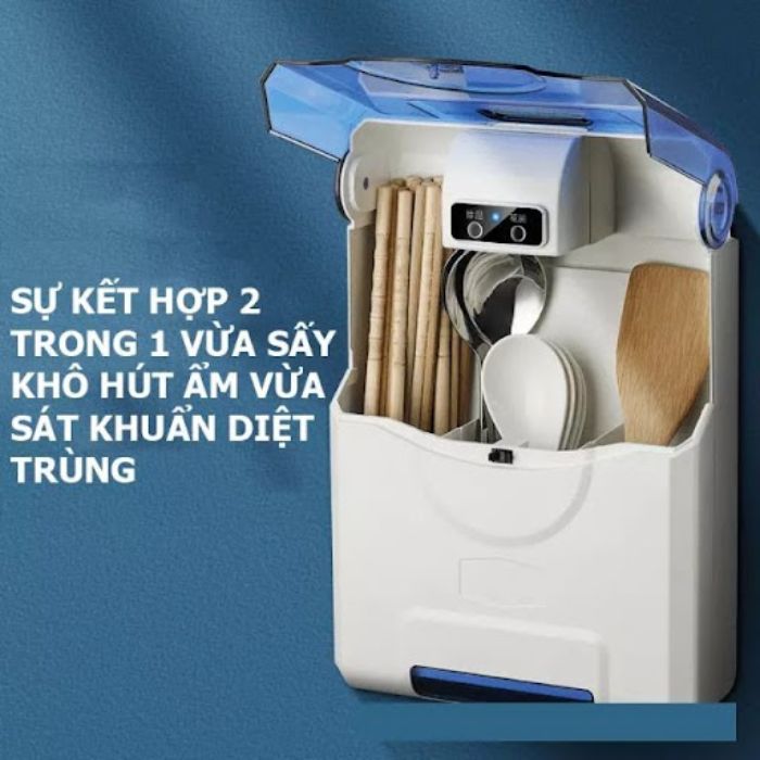 Hộp đựng đũa tiệt trùng và sấy khô bằng tia UV
