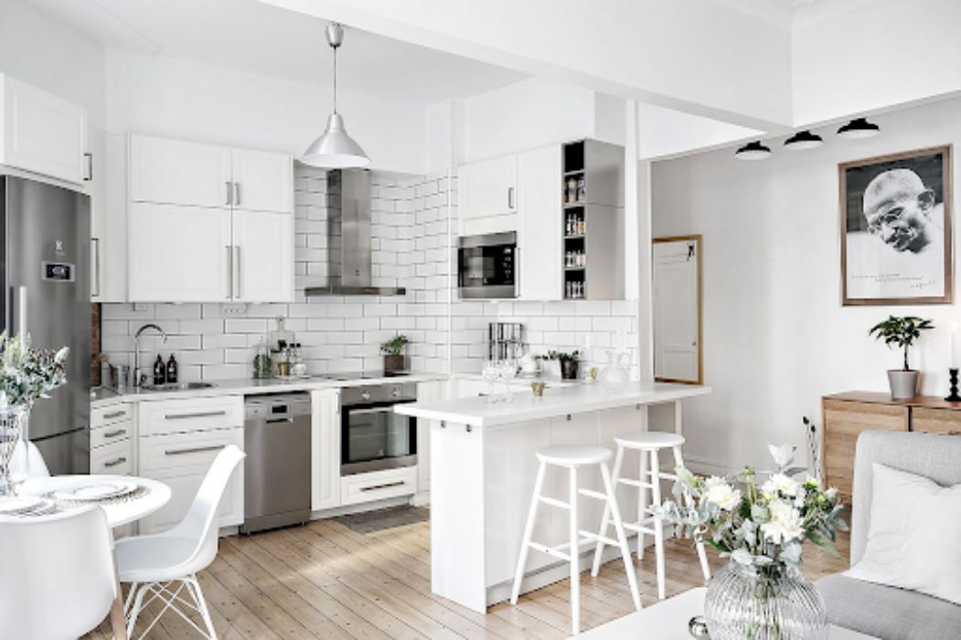 Tủ bếp chữ U nhỏ nhưng cực kỳ hiện đại