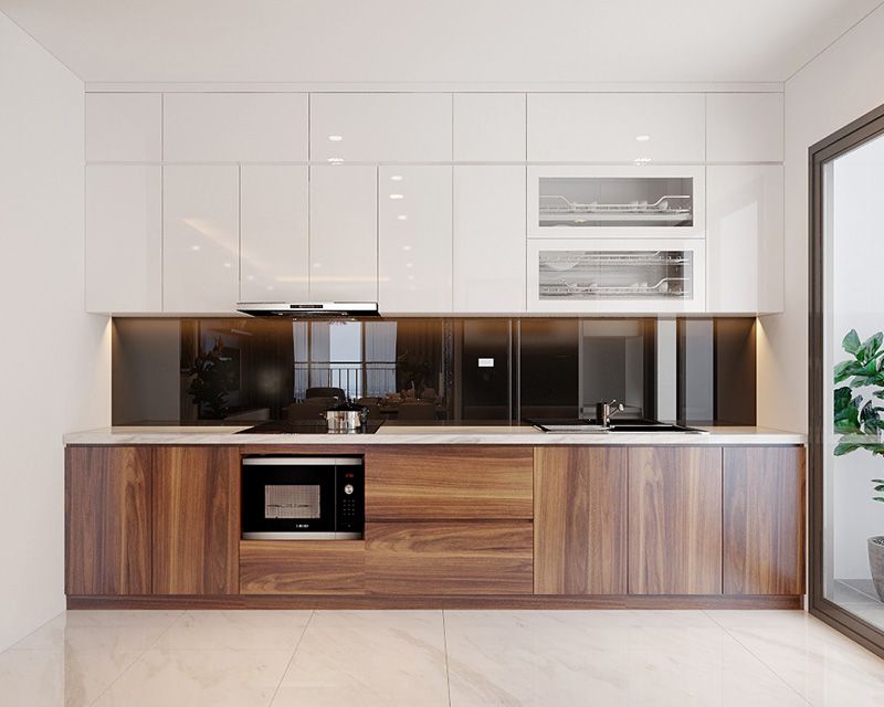 Đặt lò vi sóng ở tủ bếp dưới